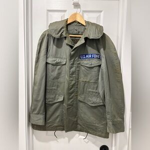 Vintage United States Air Force 1958 Sage Green Cotton Jacket Small Short